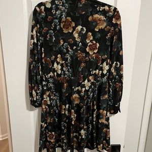 H&M black with autumn color floral dress